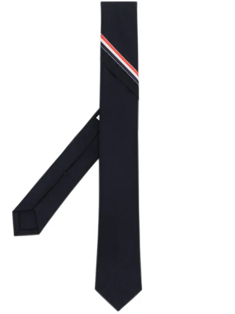 Thom Browne RWB-stripe wool tie Blue MNL021AF0147