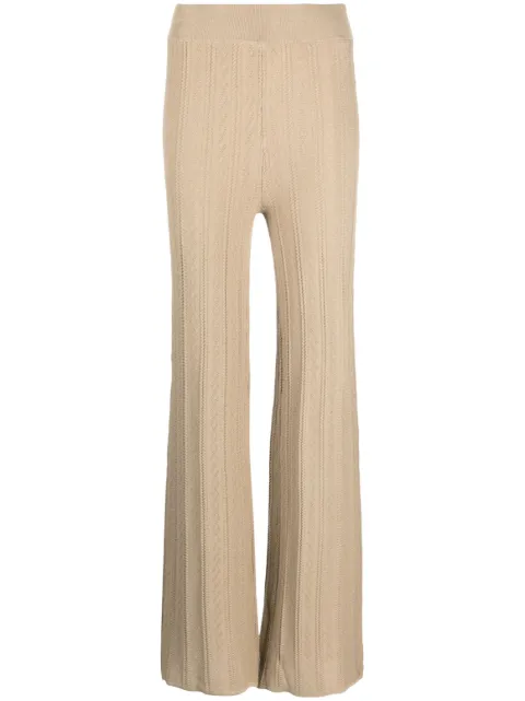 REMAIN Soleima knitted flared trousers Neutrals 5004401347