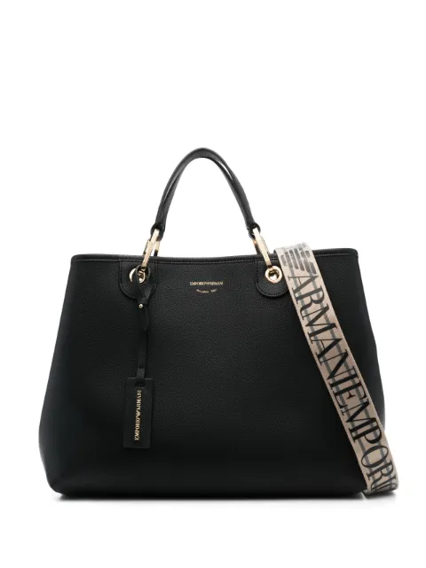 Emporio Armani debossed-logo tote bag Black Y3D165TFO5B
