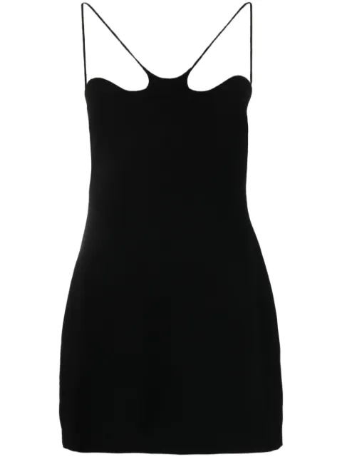 Mônot curvy-neckline minidress Black F23804A