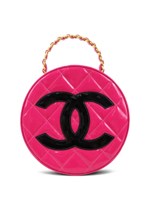 CHANEL Pre-Owned 1995 CC patch round vanity handbag Pink 3073079