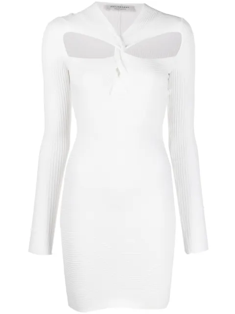 Philosophy Di Lorenzo Serafini cut-out detail ribbed mini dress White 04865702