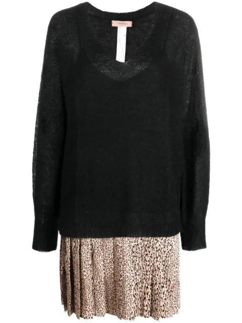TWINSET V-neck panelled minidress Black 232TP3711