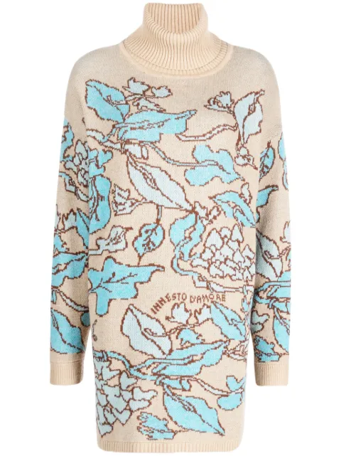 TWINSET x Marco Rambaldi floral-jacquard roll-neck jumper Neutrals 232TP3650