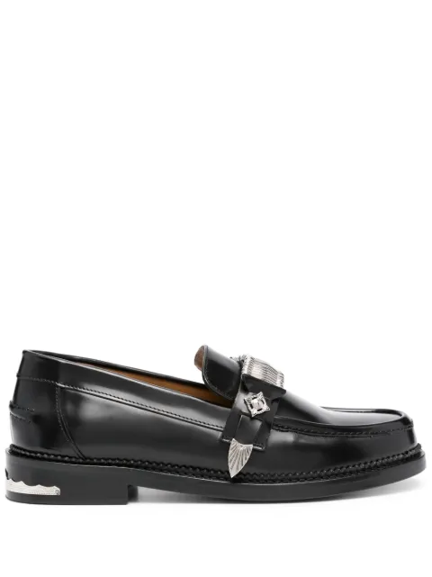 Toga Virilis buckle-detail leather loafers Black AJ1298