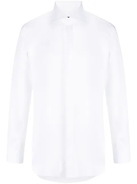 Barba cutaway-collar long-sleeve shirt White I1U13P01PZ1000U