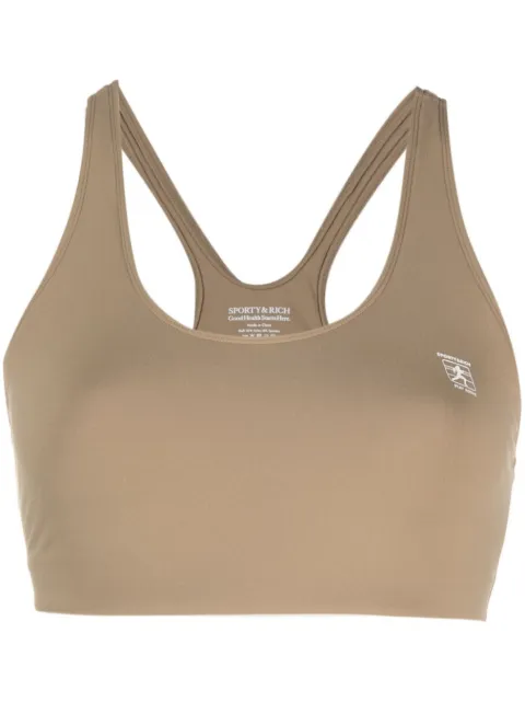 Sporty & Rich cropped stretch top Neutrals BR861
