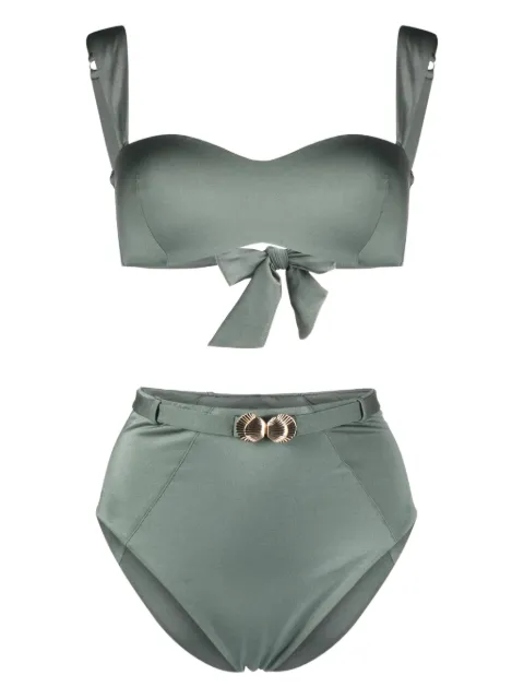 Noire Swimwear seashell-charm bikini set Green NSW398