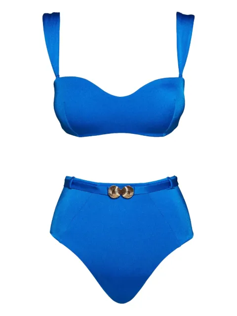 Noire Swimwear Seashell bandeau bikini set Blue NSW398