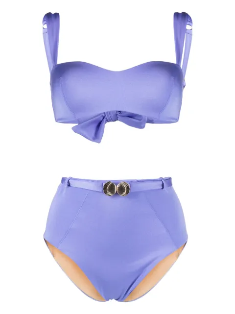 Noire Swimwear Seashell bandeau bikini set Purple NSW398AMETHYST