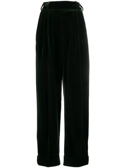 Alexandre Vauthier high-waisted velvet trousers Green 233PA1650