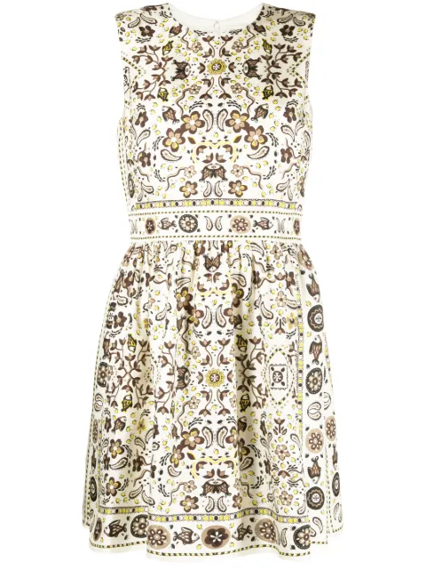 Tory Burch Pisces Dream-print silk dress Neutrals 152303