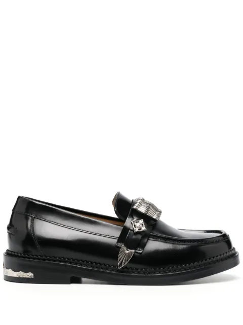 Toga Pulla buckle-detail leather loafers Black AJ1300