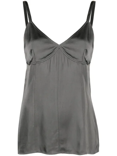 TOTEME V-neck satin camisole Green 234WRTWTP014FB0020029