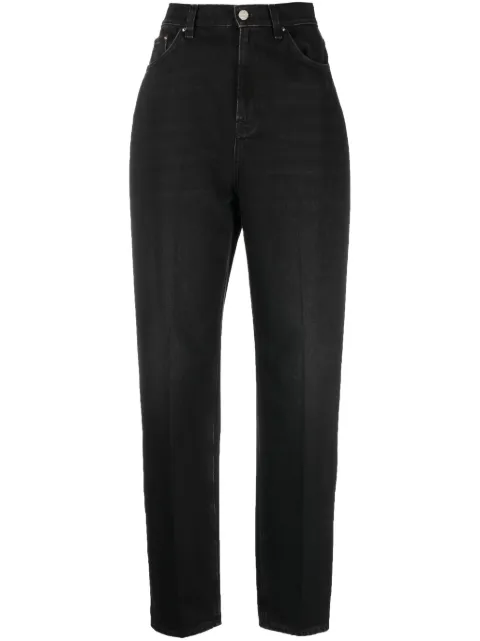 TOTEME faded-effect tapered-leg jeans Black 234231744230