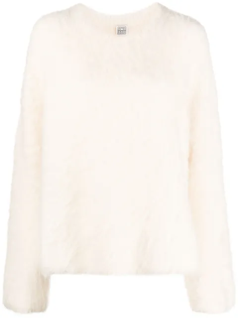 TOTEME textured alpaca wool-blend jumper Neutrals 234WRTWTP220YA0013009