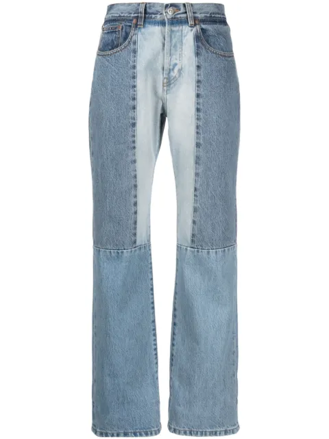 Victoria Beckham straight-leg patchwork jeans Blue 1323DJE004875A