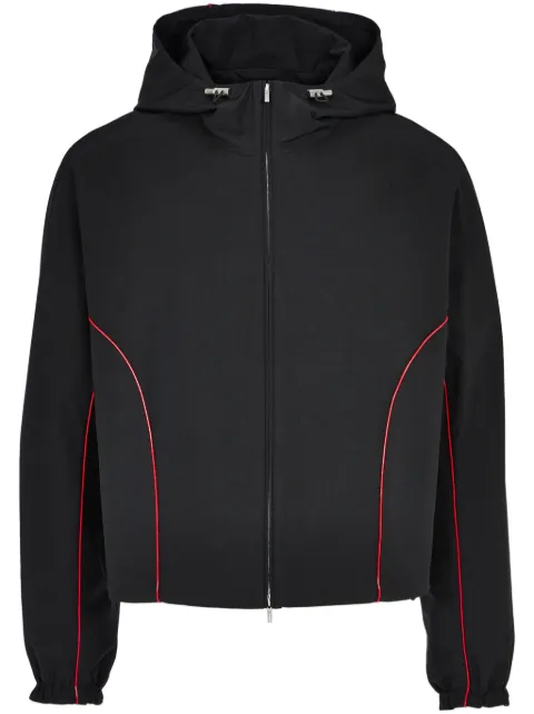 Ferragamo contrast-piping drawstring lightweight jacket Black 9BLACK