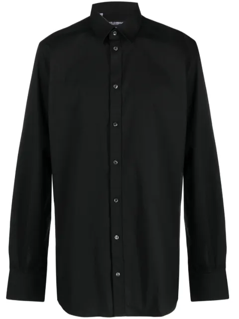 Dolce & Gabbana long-sleeve cotton-blend shirt Black G5EJ0TGG826