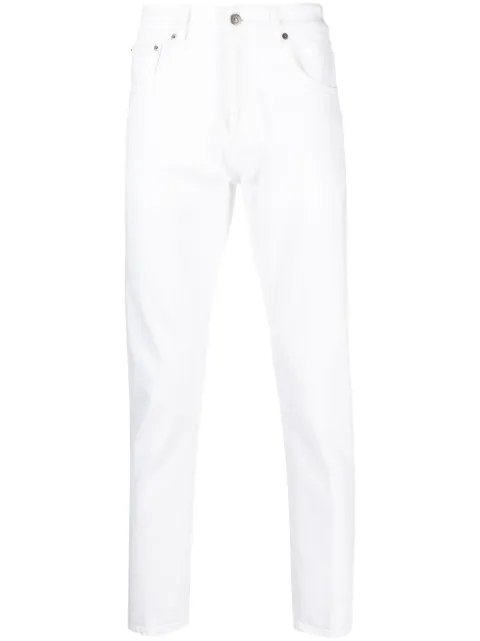 DONDUP logo-plaque tapered jeans White UP576BS0033UDR4