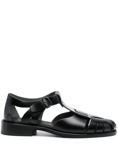 Hereu Pesca cut-out leather sandals Black WFPESC