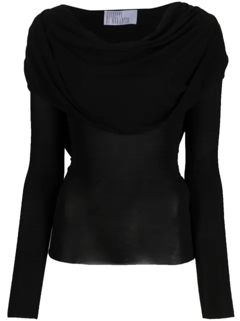 Giuseppe Di Morabito draped-detailing long-sleeve T-shirt Black PF23188TO243
