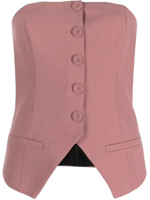 Erika Cavallini slim-cut bandeau-style waistcoat Pink P3WO02