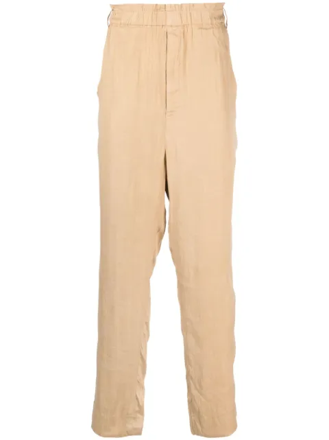 Saint Laurent straight-leg silk-blend trousers Neutrals 717376PCEXY2G70