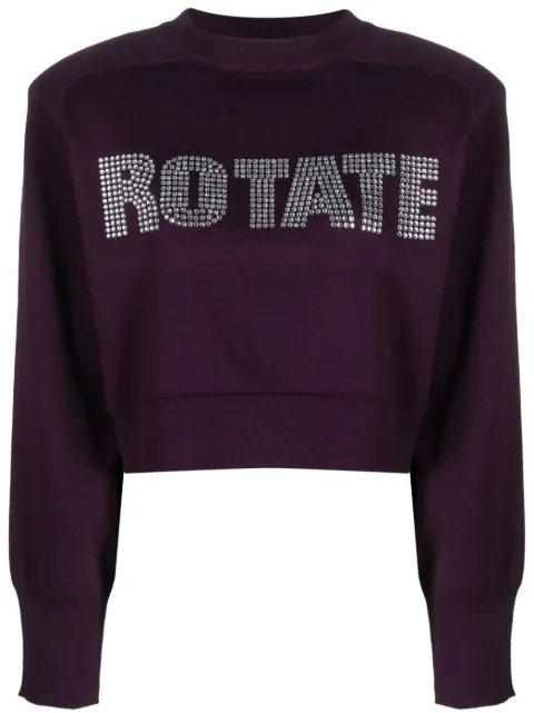 ROTATE BIRGER CHRISTENSEN rhinestone-embellished logo-appliqué sweatshirt Purple 1111522816