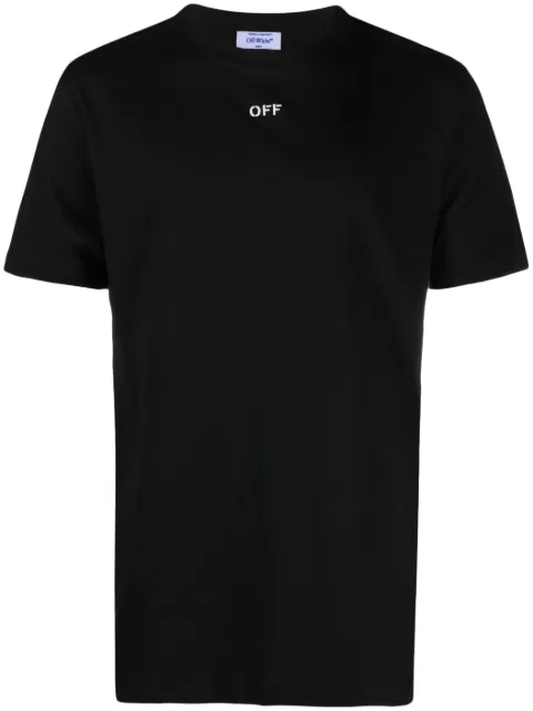 Off-White Arrows-embroidered cotton T-shirt Black OMAA027F23JER0081001