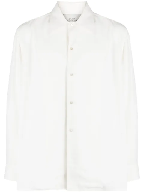 Studio Nicholson long-sleeve straight-hem shirt White RAYSNM1064