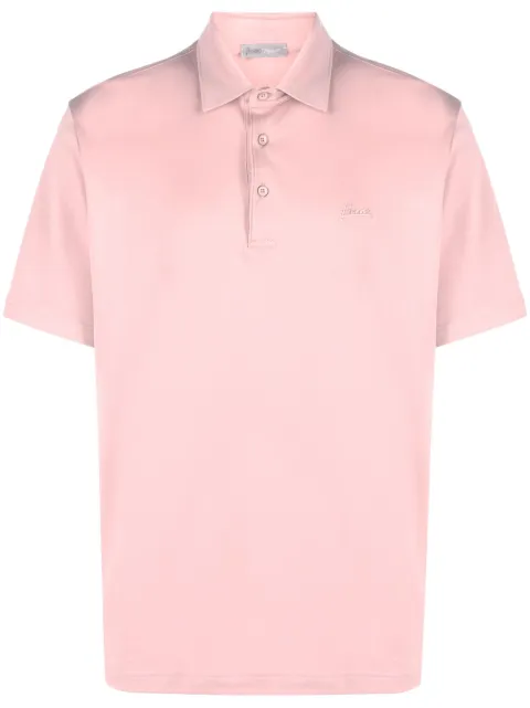 Herno logo-embroidered cotton polo shirt Pink JPL0001UR52052