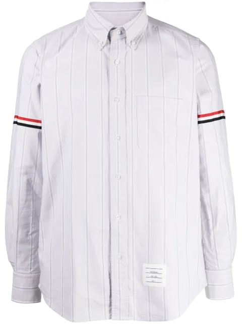 Thom Browne RWB-stripe cotton shirt Grey MWL301O7720035