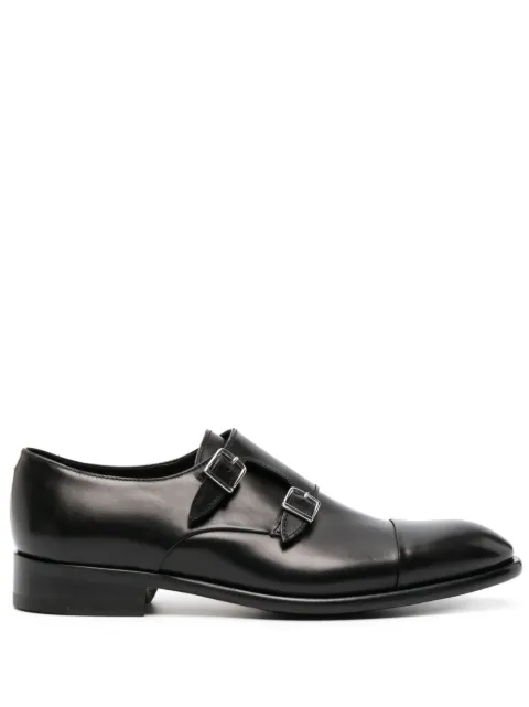 Doucal's double-strap leather monk shoes Black DU2743BERMUF159NN00