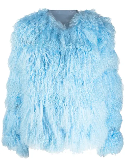 DANCASSAB collarless quilted jacket Blue DCASPMFMFUR