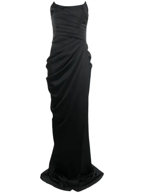 Ana Radu ruched corset-style strapless dress Black 35201