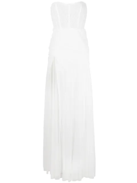 Ana Radu corset-style draped maxi dress White 37159
