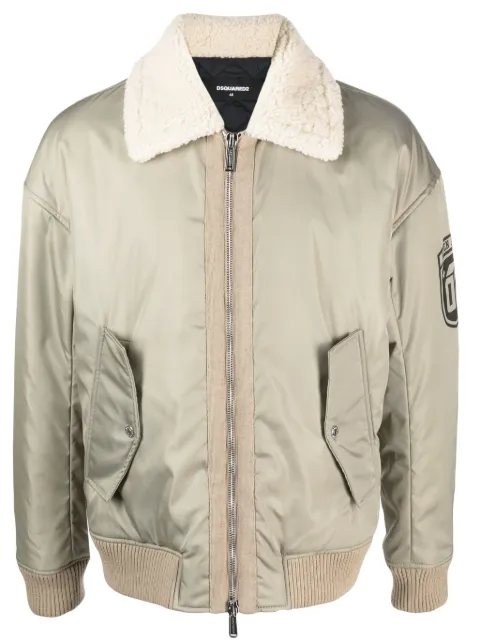 DSQUARED2 logo-print bomber jacket Green S74AM1411S60305