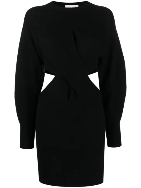 Alexander McQueen cut-out ribbed-knit minidress Black 758585Q1A6W