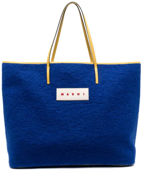 Marni felted reversible tote bag Blue SHMQ0062U0P5801