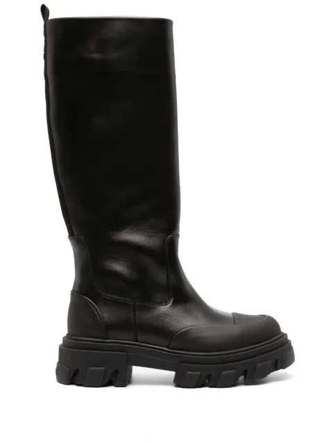 GANNI ruber toecap leather boots Black S2307