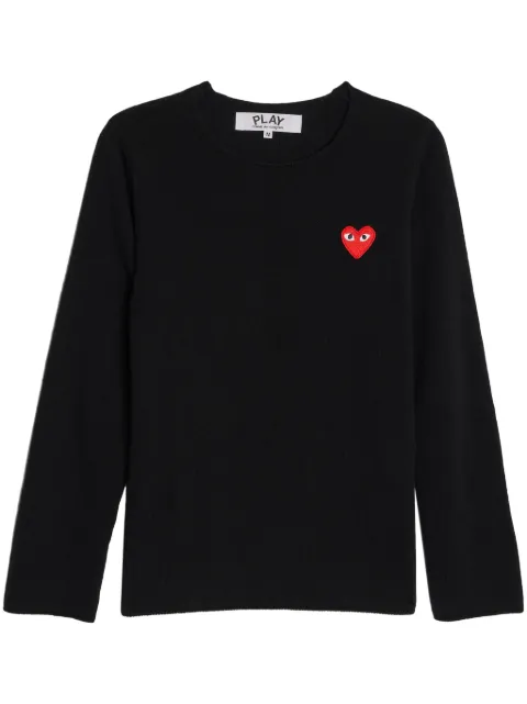 Comme Des Garçons Play logo-patch cotton jumper Black P1N067