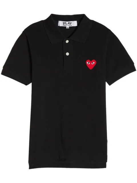 Comme Des Garçons Play logo-appliqué piqué cotton polo shirt Black P1T005