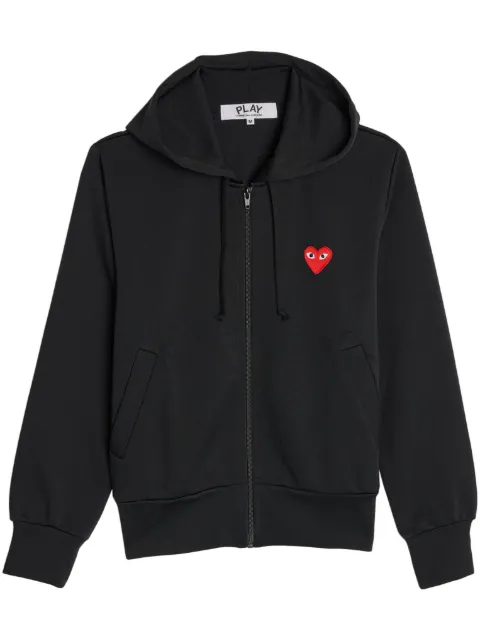 Comme Des Garçons Play logo-patch zipped hoodie Black P1T171