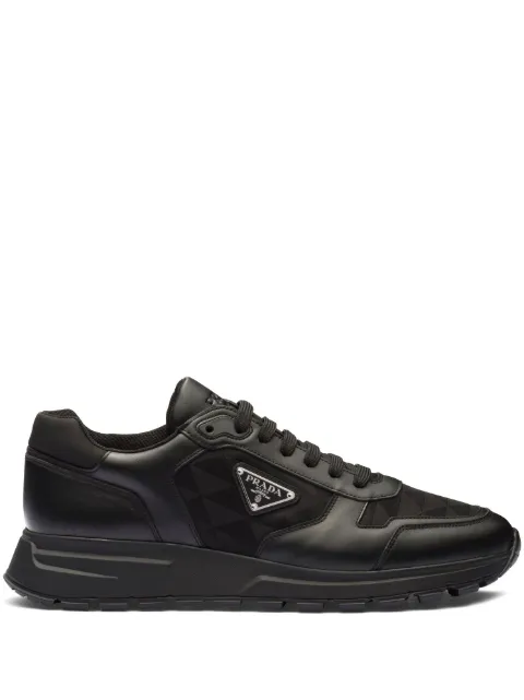 Prada leather and Re-nylon high-top sneakers Black 2EE390FG0003LNW
