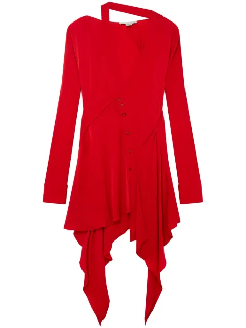 Stella McCartney asymmetric-seam cut-out dress Red 6A02473CU351