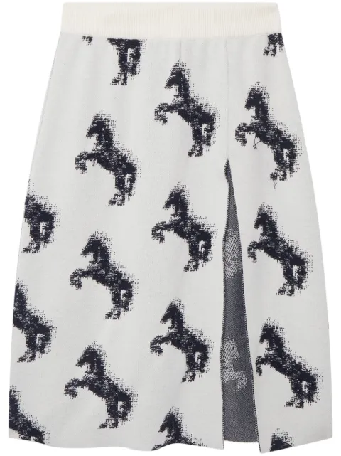 Stella McCartney Pixel Horse jacquard midi skirt White 6K06203S2440