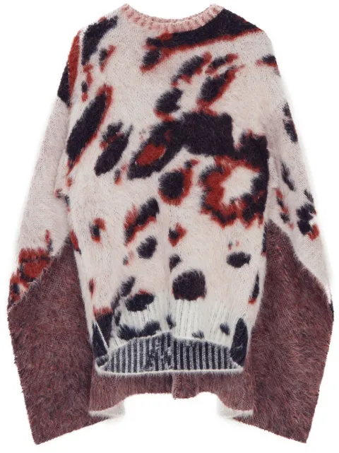 Stella McCartney Appaloosa Pony patterned-jacquard cape jumper Neutrals 6K06353S2446