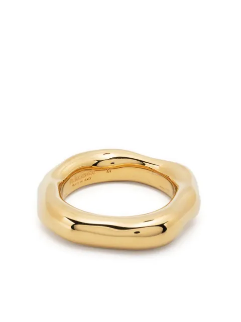 Jil Sander engraved-logo band ring Gold J30UQ0008J12003