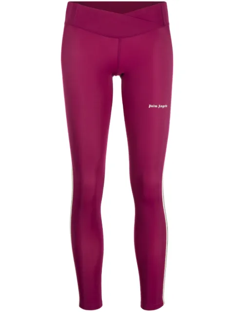 Palm Angels logo-print low-rise leggings Purple PWVG022F23FAB0012801